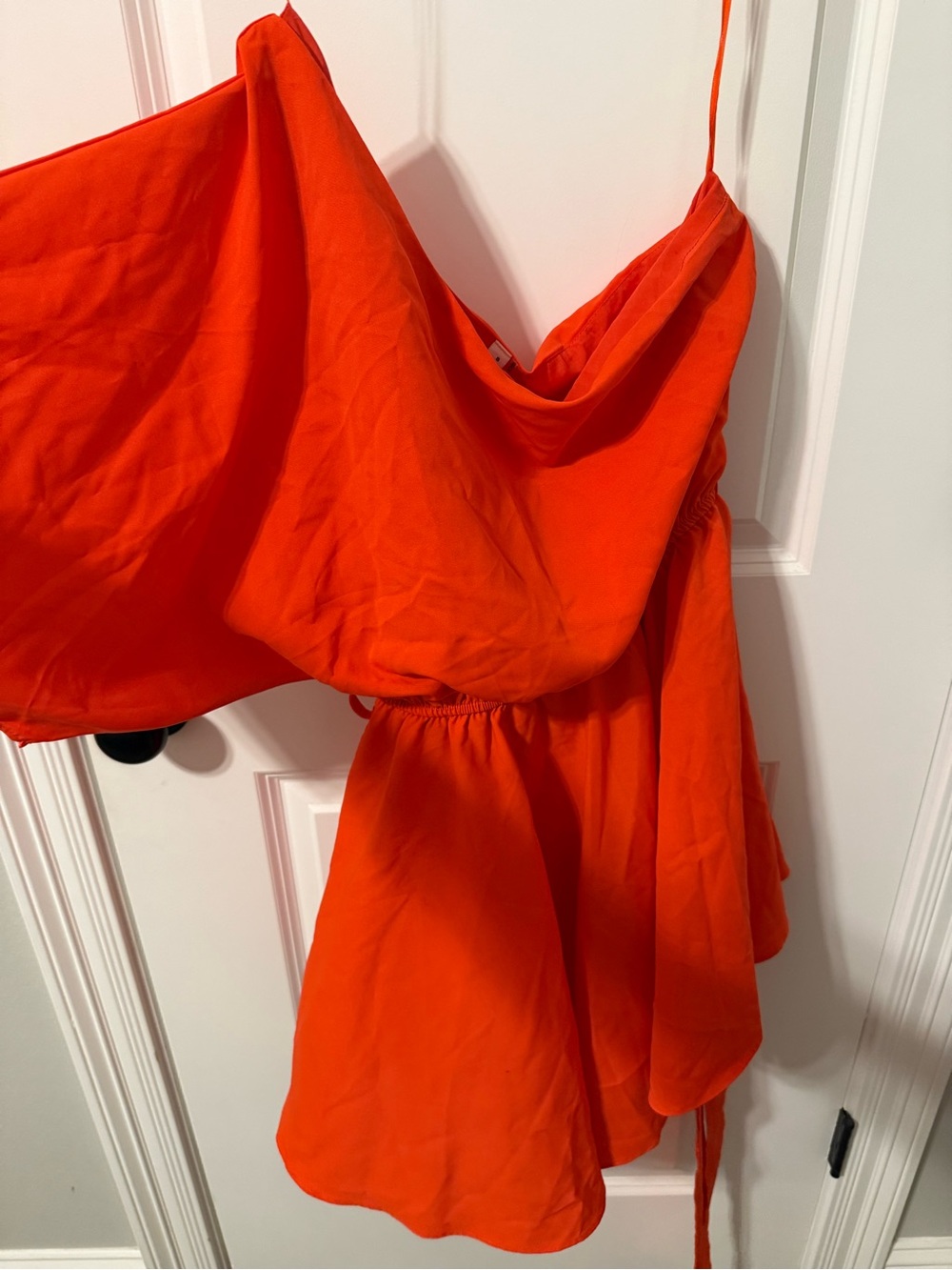 glam Orange Draped Cowl Neck Camisole